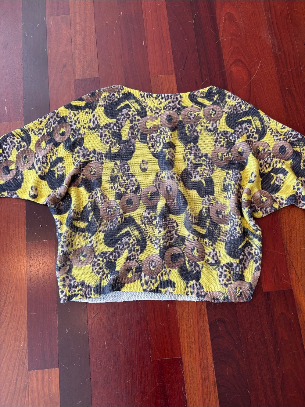FREE FOR HUMANITY Yellow Leopard print Sweater